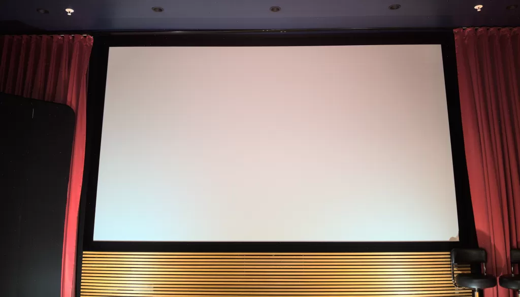 Close-up to the movie screen